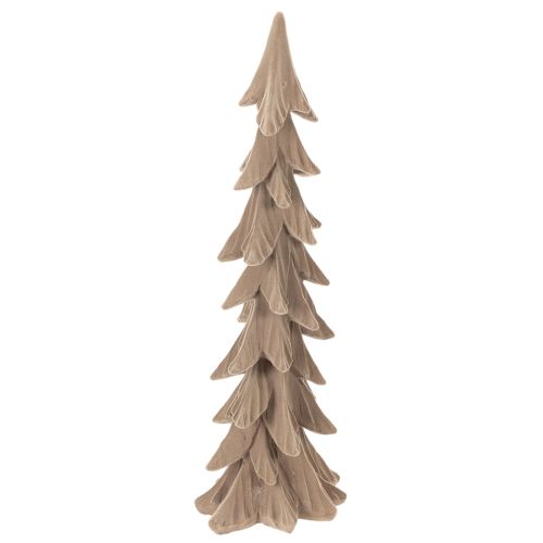 Sapin décoratif floqué en plastique 44 cm brun