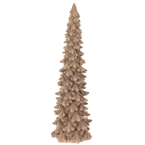 Sapin décoratif floqué en plastique marron 34 cm