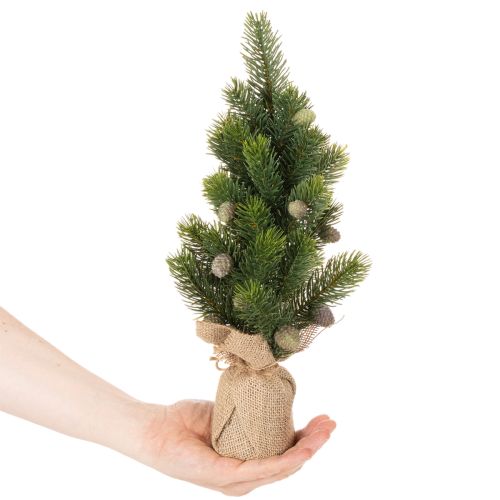 Mini sapin artificiel en jute - Décoration de table de Noël - 38 cm | Floristik24.fr