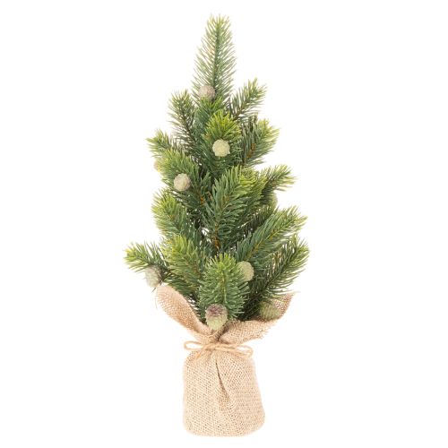 Mini sapin artificiel en jute - Décoration de table de Noël - 38 cm | Floristik24.fr