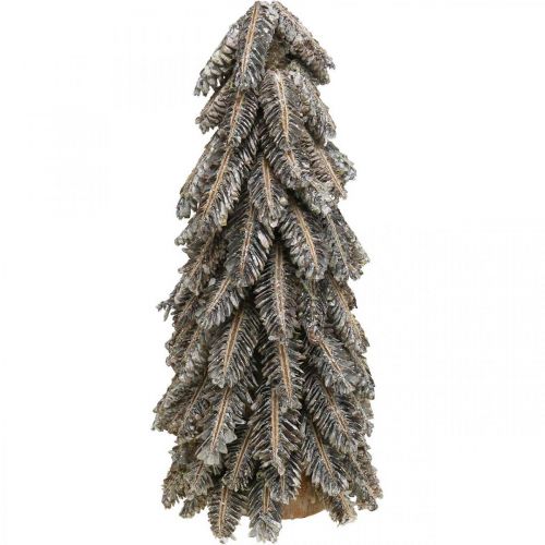 Floristik24 Pommes de pin, décorations de Noël, sapin d&#39;hiver enneigé, blanc lavé H40cm Ø18cm