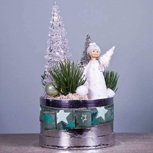 Floristik24 Sapin de Noël acrylique avec lumière LED H36cm