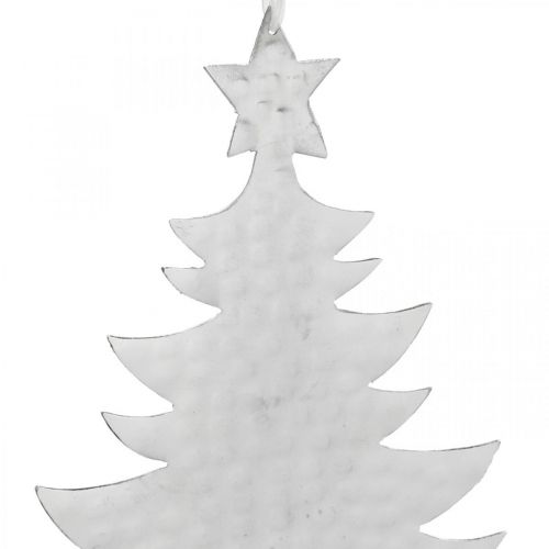 Article Pendentif sapin de Noël, décoration de l&#39;Avent, décoration en métal pour Noël, argent 20,5×15,5 cm