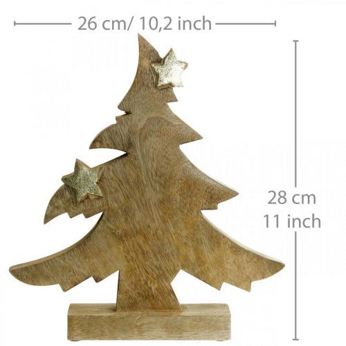 Floristik24 Sapin de Noël décoration de table en bois de manguier Noël 28×26×5cm