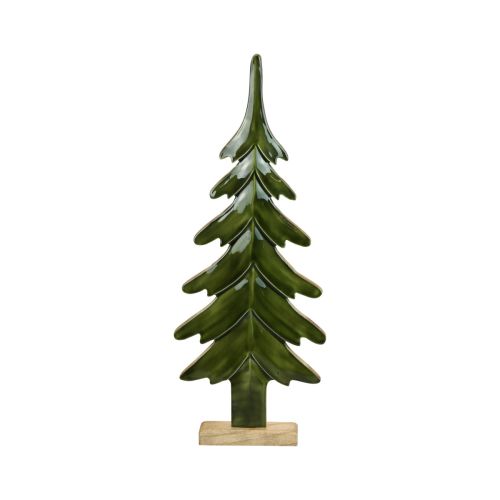 Décoration en bois de sapin de Noël vert brillant 22,5x5x50cm