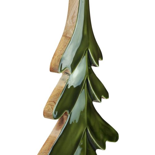 Article Décoration en bois de sapin de Noël vert brillant 22,5x5x50cm