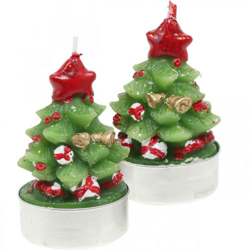 Floristik24 Bougies chauffe-plat Noël sapin H6.5cm 6pcs