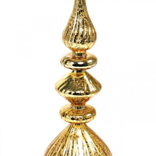 Floristik24 Cime du sapin décoration de Noël dorée en verre Cime du sapin H35cm