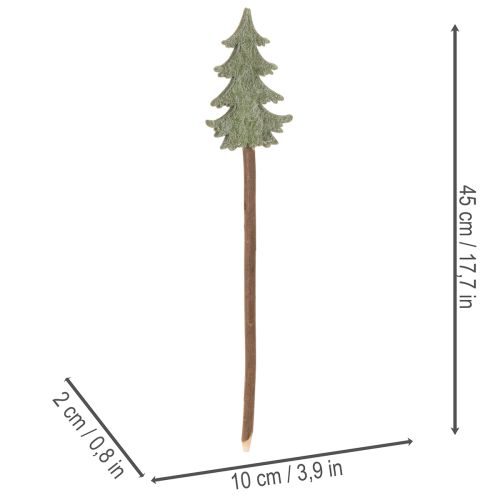 Sapin de Noël décoratif sur bâtonnet pour jardinières et compositions florales hautes, 45 cm, lot de 6 | Floristik24.fr