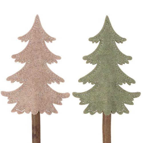 Sapin de Noël décoratif sur bâtonnet pour jardinières et compositions florales hautes, 45 cm, lot de 6 | Floristik24.fr