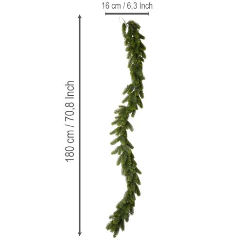 Guirlande de Sapin Artificielle Verte 180 cm pour Décoration de Noël | Floristik24.fr