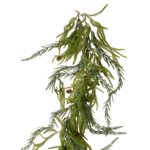 Guirlande artificielle de branches de pin avec pommes de pin pour décoration de l'Avent, 218 cm