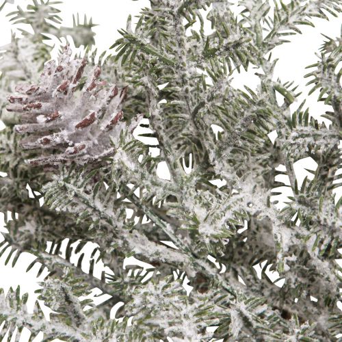 Article Guirlande de sapin avec cônes décoration hivernale blanc givré L145cm