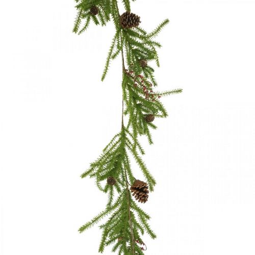 Cintre décoratif branches de conifères artificielles mélèze cônes et baies 150cm