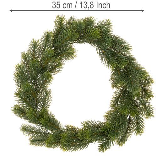 Couronne décorative artificielle en sapin vert 35 cm pour porte | Floristik24.fr