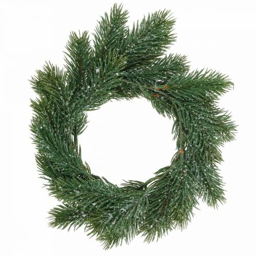 Couronne de sapin artificielle déco couronne Noël vert, glacé Ø25cm