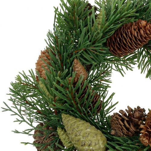 Article Couronne de sapin avec des cônes verts Ø30cm