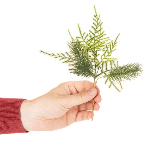 Branche de sapin artificielle en plastique vert 22 cm set de 2 pour décoration intérieure | Floristik24.fr