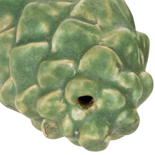 Cônes décoratifs en céramique - Lot de 3 - 14 cm - Vert et marron | Floristik24.fr