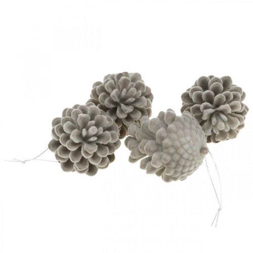 Article Pommes de pin cônes décoratifs à suspendre marron 8cm 4pcs