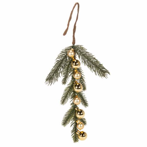 Branche de sapin artificielle avec mini boules de Noël dorées, 46 cm, 2 pièces acheter | Floristik24.fr
