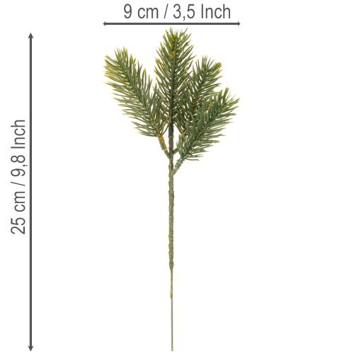 Branche de sapin artificielle verte 25 cm pour décoration hivernale, lot de 24 | Floristik24.fr