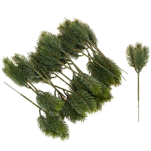 Branche de sapin artificielle verte 25 cm pour décoration hivernale, lot de 24 | Floristik24.fr