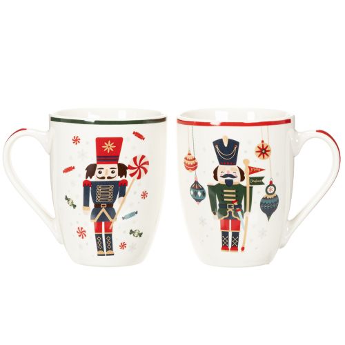 Tasses en céramique 10 cm motifs casse-noisette et sucre d'orge, lot de 2 | Floristik24.fr