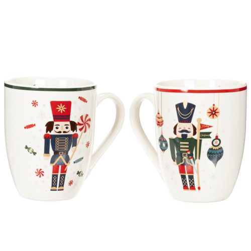 Tasses en céramique 10 cm motifs casse-noisette et sucre d'orge, lot de 2 | Floristik24.fr