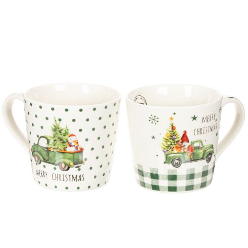Tasses en céramique Merry Christmas 10 cm Motif voiture de Noël, lot de 2 acheter | Floristik24.fr