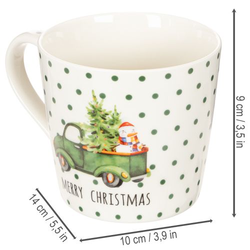 Tasses en céramique Merry Christmas 10 cm Motif voiture de Noël, lot de 2 | Floristik24.fr