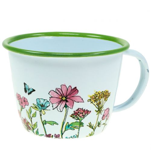 Floristik24 Tasse décorative pot à plantes émaillé Ø 11 cm H. 8 cm