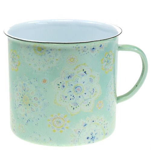 Floristik24 Tasse décorative pot à plantes Mandala émaillé Ø 13 cm H.12 cm