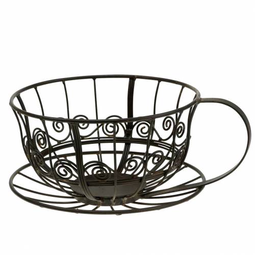 Floristik24 Tasse décorative marron foncé Ø23cm H13,8cm