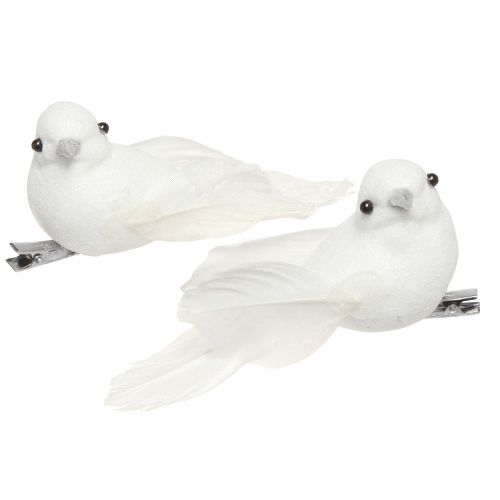 Article Paire de pigeons avec clip décoration de mariage pigeons décoratifs 10cm 2 pcs
