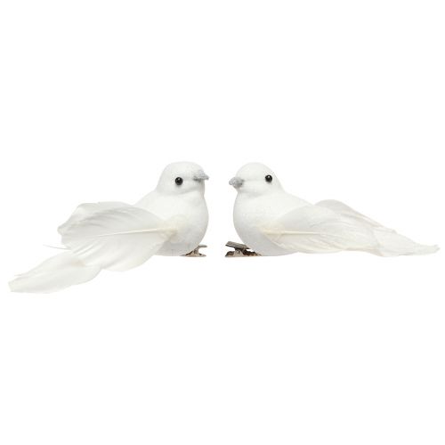 Article Paire de pigeons avec clip décoration de mariage pigeons décoratifs 10cm 2 pcs