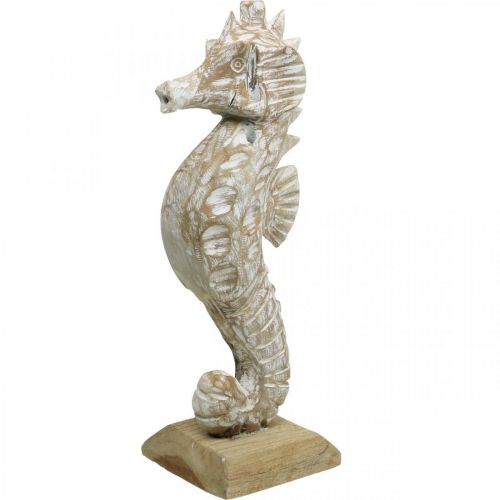 Floristik24 Déco Hippocampe Bois Blanc Décoration Maritime Dekofigur H38cm