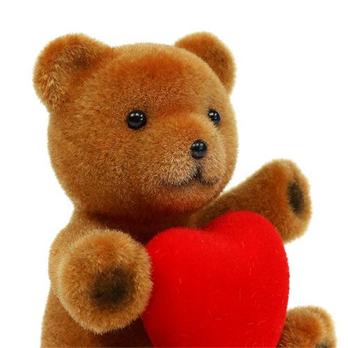 Floristik24 Nounours floqué 10cm avec coeur 6pcs