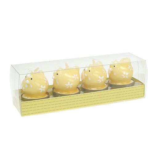Floristik24 Photophore poulet 5cm jaune 4pcs