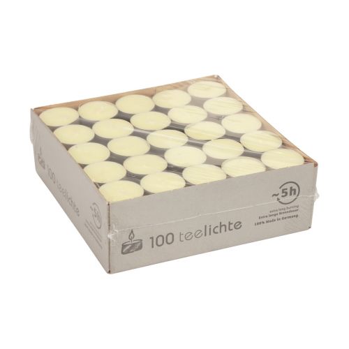 Article Bougies chauffe-plat en aluminium jaune Bougies Wenzel durée de combustion 5 heures 100 pièces