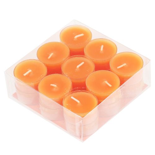 Floristik24 Bougies chauffe-plat orange 18 pcs
