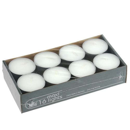 Bougies chauffe-plat maxi Ø58mm 16pcs blanc