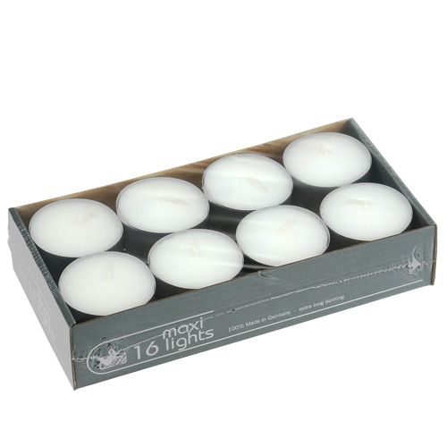 Bougies chauffe-plat maxi Ø58mm 16 pcs blanc