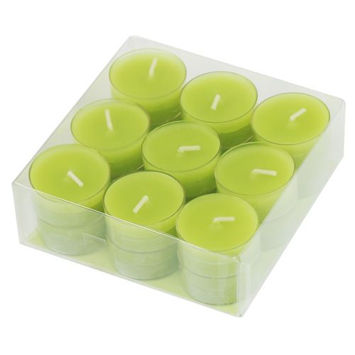 Floristik24 Bougies chauffe-plat vert 18 pcs