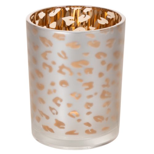 Porte-bougie chauffe-plat en verre à motif léopard, 12 cm acheter | Floristik24.fr