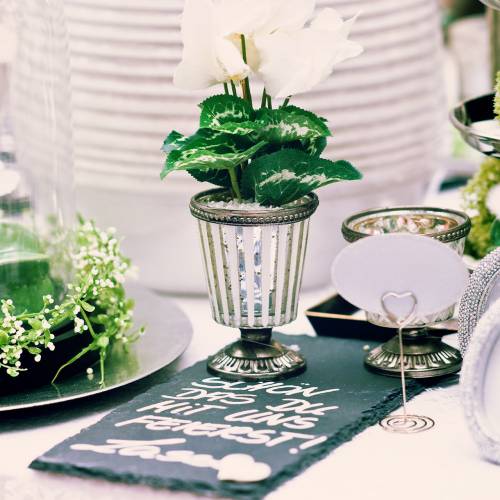 Floristik24 Photophore en verre paysan argenté H11cm