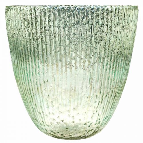 Floristik24 Bougie lanterne en verre bleu vert décoration de table verre Ø21cm H21.5cm