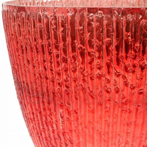 Floristik24 Bougie lanterne en verre vase déco en verre rouge Ø21cm H21.5cm