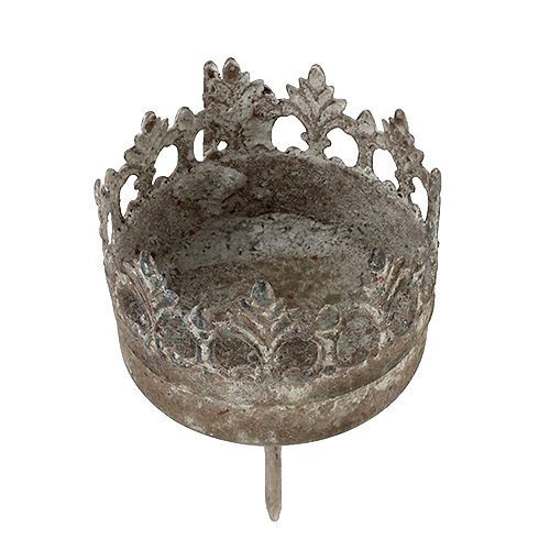 Floristik24 Photophore antique Ø5cm H10cm gris