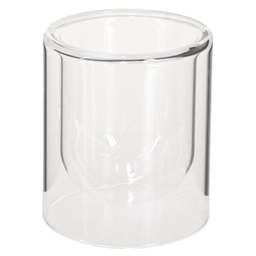Photophore rond en verre transparent Ø8,5 cm 4 pièces